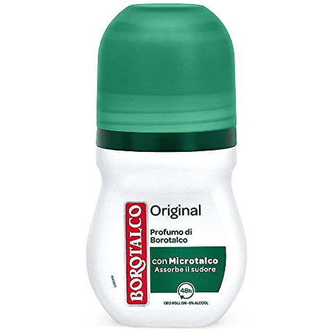 8 x Borotalco Roberts Roll-On Deodorant, Original Alcohol-Free 50 ml Deoroller from Italy
