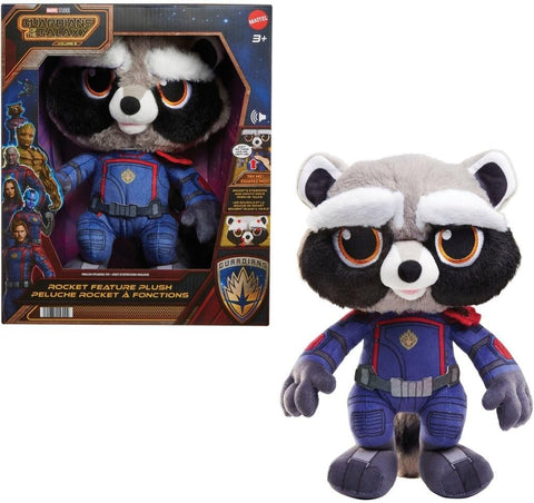 Mattel Marvel Guardians of the Galaxy Rocket Plush with Sounds and Facial Expressions, HPF03