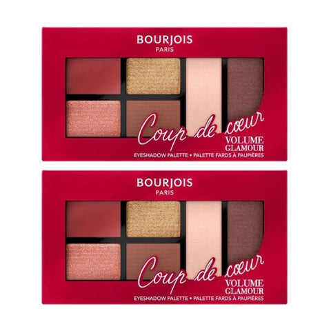 2x Bourjois Paris Coup De Coeur Volume Glamour Eyeshadow Palette - 01 Intense Look